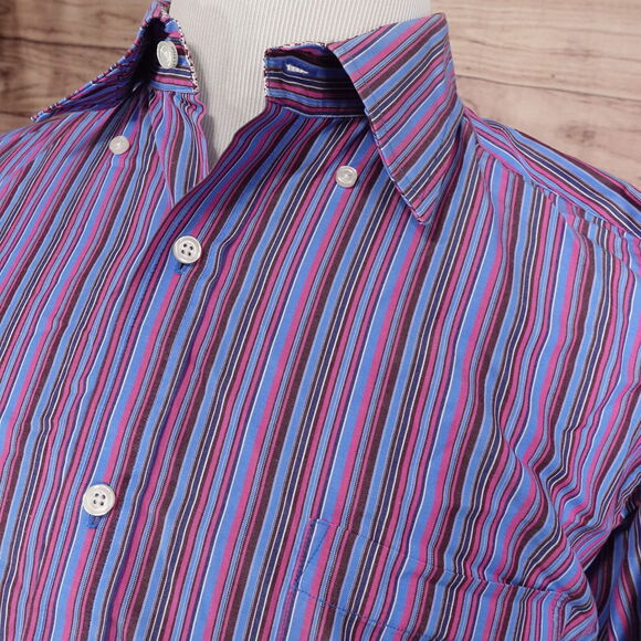 TAILORBYRD COLLECTION STRIPED COLOR BLOCK BUTTON DOWN SHIRT MENS XL - Picture 2 of 7